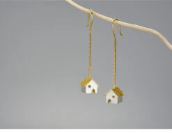 1 Pair Cute Novelty House Plating Sterling Silver Drop Earrings -Cheap Jewelry Store 1663102472664780800 1