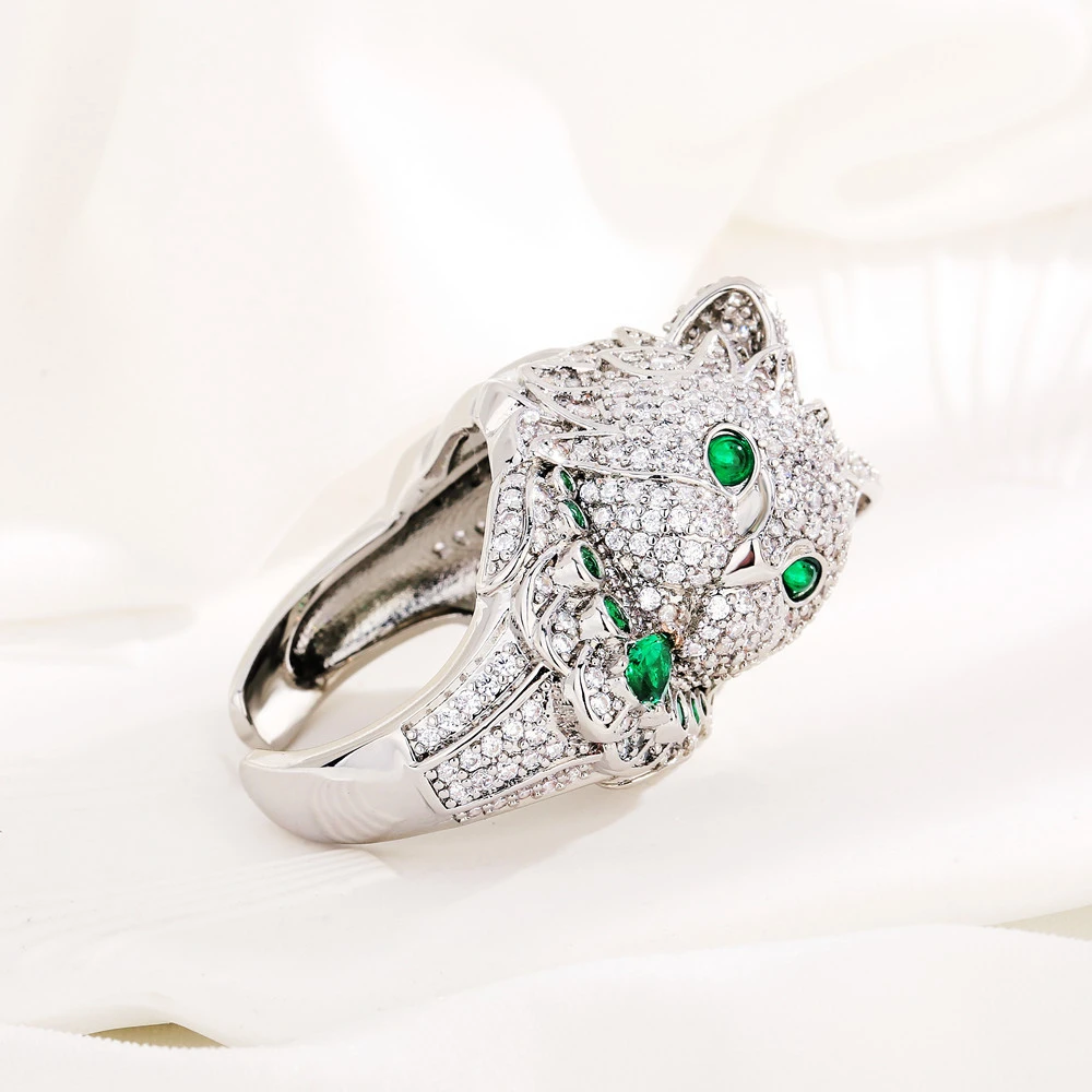 Glam Vintage Style Luxurious Cat Copper Plating Inlay Zircon 18K Gold Plated White Gold Plated Open Ring 5 Glam Vintage Style Luxurious Cat Copper Plating Inlay Zircon 18K Gold Plated White Gold Plated Open Ring - Image 3