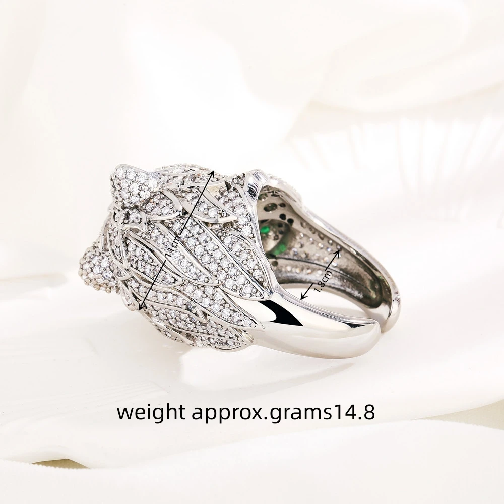 Glam Vintage Style Luxurious Cat Copper Plating Inlay Zircon 18K Gold Plated White Gold Plated Open Ring 4 Glam Vintage Style Luxurious Cat Copper Plating Inlay Zircon 18K Gold Plated White Gold Plated Open Ring - Image 2