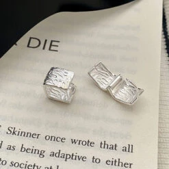 1 Pair Elegant Square Plating Sterling Silver White Gold Plated Hoop Earrings -Cheap Jewelry Store 1663834193152577536