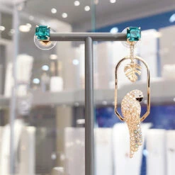 1 Pair Artistic Parrot Plating Inlay Alloy Artificial Gemstones Drop Earrings -Cheap Jewelry Store 1664079329757368320