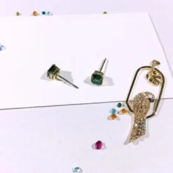 1 Pair Artistic Parrot Plating Inlay Alloy Artificial Gemstones Drop Earrings -Cheap Jewelry Store 1664079345859301376