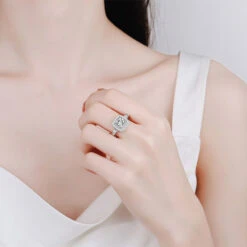 Classic Style Rhombus Sterling Silver Moissanite Rings In Bulk -Cheap Jewelry Store 1664089383562776576