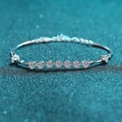 Classic Style Solid Color Sterling Silver Moissanite Bracelets In Bulk