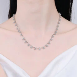 Lady Solid Color Sterling Silver Moissanite Necklace In Bulk -Cheap Jewelry Store 1664091643202113536