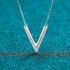 Simple Style V Shape Sterling Silver Moissanite Pendant Necklace In Bulk 2 Simple Style V Shape Sterling Silver Moissanite Pendant Necklace In Bulk -Cheap Jewelry Store 1664091913508229120