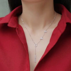 Glam Love Sterling Silver Moissanite Necklace In Bulk