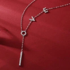 Glam Love Sterling Silver Moissanite Necklace In Bulk -Cheap Jewelry Store 1664153810387472384