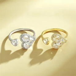 Lady Heart Shape Sterling Silver Asymmetrical Plating Inlay Zircon Open Ring -Cheap Jewelry Store 1664551699274141696 1