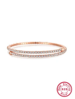 Elegant Round Oval Sterling Silver Plating Inlay Zircon 18K Gold Plated Rose Gold Plated White Gold Plated Bracelets -Cheap Jewelry Store 1664848545242550272