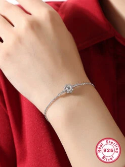Elegant Luxurious Queen Solid Color Sterling Silver Inlay Moissanite White Gold Plated Bracelets -Cheap Jewelry Store 1664886328099213312