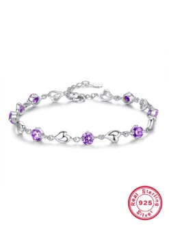 Elegant Round Sterling Silver Plating Inlay Zircon White Gold Plated Bracelets -Cheap Jewelry Store 1664905030987288576