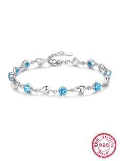 Elegant Round Sterling Silver Plating Inlay Zircon White Gold Plated Bracelets -Cheap Jewelry Store 1664905165167267840