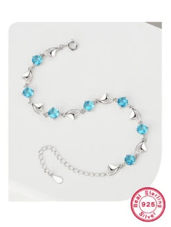 Elegant Round Sterling Silver Plating Inlay Zircon White Gold Plated Bracelets -Cheap Jewelry Store 1664905165246959616