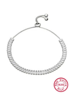 Simple Style Round Sterling Silver Plating Inlay Zircon 18K Gold Plated White Gold Plated Tennis Bracelet -Cheap Jewelry Store 1665530455203647488