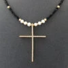 Ethnic Style Streetwear Cross Freshwater Pearl Beaded Plating Inlay Zircon Pendant Necklace -Cheap Jewelry Store 1665535168867340288