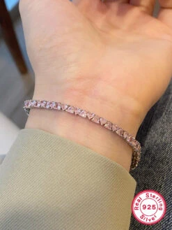 Elegant Luxurious Heart Shape Sterling Silver Inlay Zircon White Gold Plated Bracelets -Cheap Jewelry Store 1665544894585901056