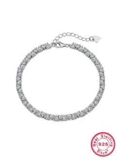 Elegant Luxurious Heart Shape Sterling Silver Inlay Zircon White Gold Plated Bracelets -Cheap Jewelry Store 1665544908515184640