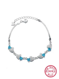 Elegant Sweet Heart Shape Sterling Silver Inlay Zircon White Gold Plated Bracelets -Cheap Jewelry Store 1665549938483924992 1