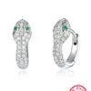 1 Pair Elegant Snake Inlay Sterling Silver Zircon White Gold Plated Earrings -Cheap Jewelry Store 1665615654822219776