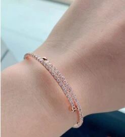 Elegant Round Oval Sterling Silver Plating Inlay Zircon 18K Gold Plated Rose Gold Plated White Gold Plated Bracelets -Cheap Jewelry Store 1665621985172000768 1