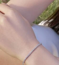 Elegant Luxurious Round Sterling Silver Plating Inlay Zircon White Gold Plated Tennis Bracelet -Cheap Jewelry Store 1665625239968681984 1