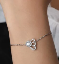 Elegant Luxurious Flower Sterling Silver Plating Inlay Zircon White Gold Plated Bracelets 11 Elegant Luxurious Flower Sterling Silver Plating Inlay Zircon White Gold Plated Bracelets -Cheap Jewelry Store 1665630047026941952 1