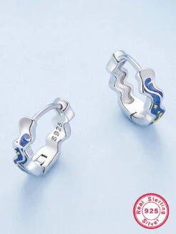 1 Pair Simple Style Oil Painting Enamel Plating Sterling Silver 18K Gold Plated White Gold Plated Earrings -Cheap Jewelry Store 1665636766255812608 1