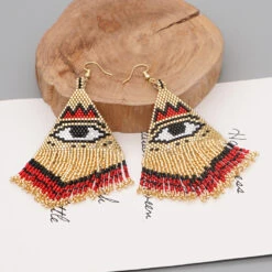 1 Pair Streetwear Devil'S Eye Beaded Braid Stainless Steel Glass Drop Earrings -Cheap Jewelry Store 1665662148107440128