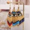 1 Pair Streetwear Devil'S Eye Beaded Braid Stainless Steel Glass Drop Earrings -Cheap Jewelry Store 1665662148216492032