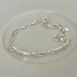Simple Style Solid Color Sterling Silver Patchwork Bracelets 11 Simple Style Solid Color Sterling Silver Patchwork Bracelets -Cheap Jewelry Store 1666285685188988928 1