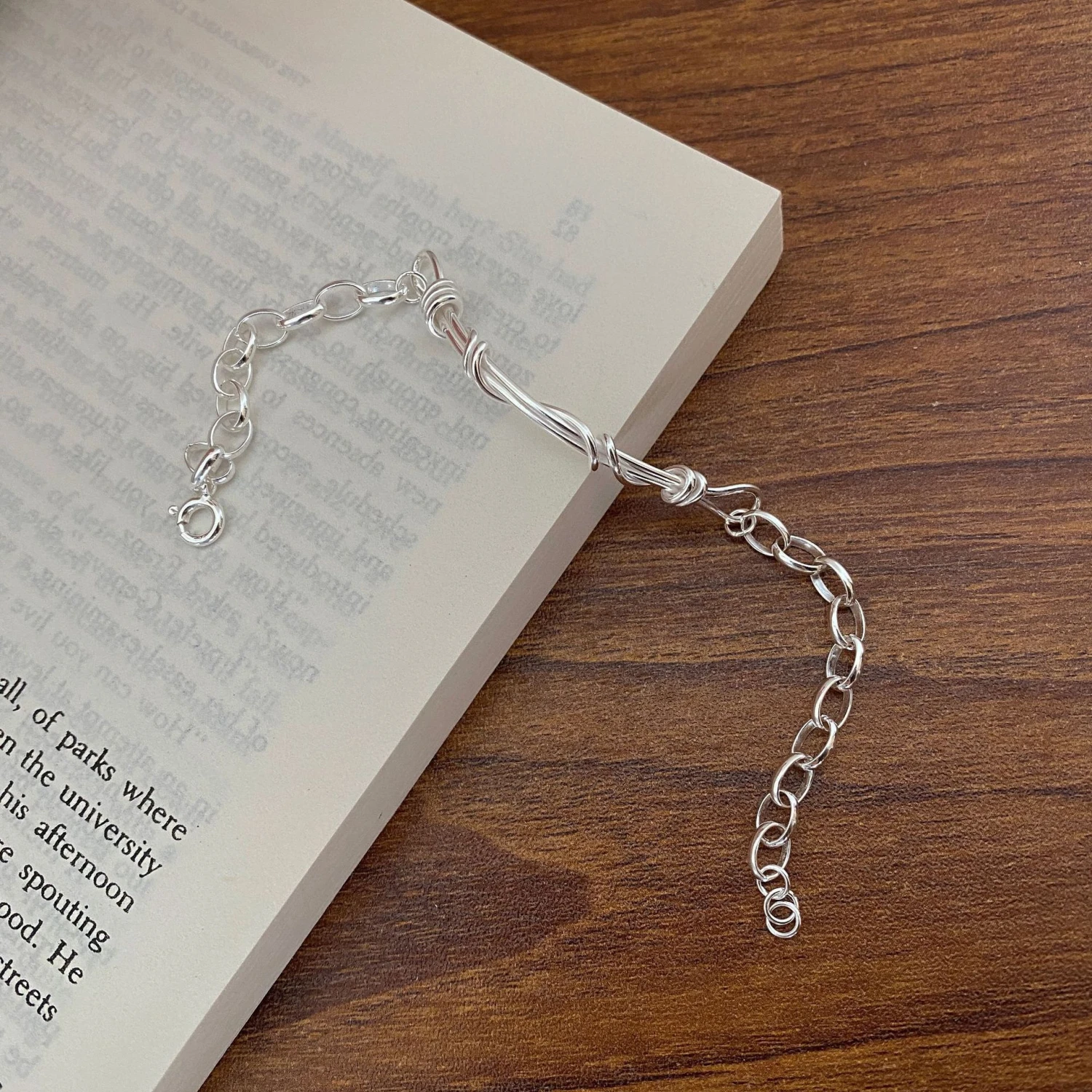 Simple Style Solid Color Sterling Silver Patchwork Bracelets 5 Simple Style Solid Color Sterling Silver Patchwork Bracelets - Image 3