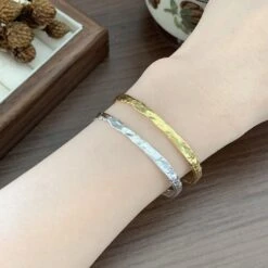 Simple Style Solid Color Sterling Silver Polishing Cuff Bracelets -Cheap Jewelry Store 1666285781326630912