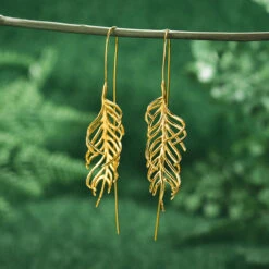 1 Pair Simple Style Leaf Plating Sterling Silver Gold Plated Ear Studs -Cheap Jewelry Store 1666671605486587904