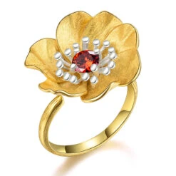 Sweet Flower Sterling Silver Inlay Zircon Rings -Cheap Jewelry Store 1666671682007470080
