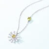 Sweet Daisy Sterling Silver Plating Inlay Zircon Pendant Necklace -Cheap Jewelry Store 1666681040309194752