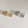 1 Pair Simple Style Heart Shape Plating Sterling Silver Ear Studs -Cheap Jewelry Store 1666683021748736000