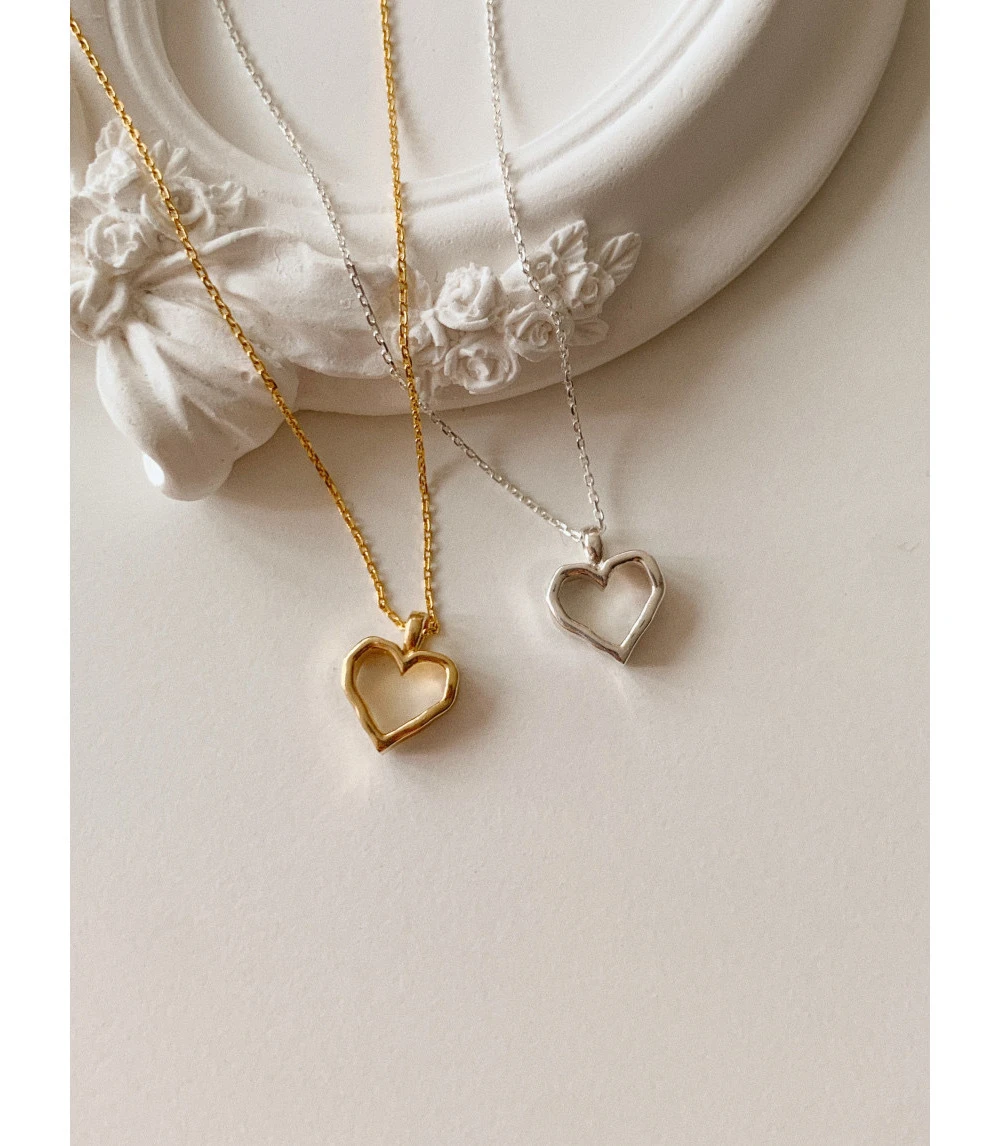 Modern Style Heart Shape Sterling Silver Plating Pendant Necklace 3 Modern Style Heart Shape Sterling Silver Plating Pendant Necklace
