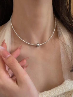 Modern Style Solid Color Sterling Silver Plating Necklace -Cheap Jewelry Store 1666688371206000640 1