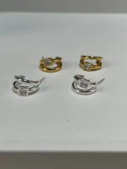 1 Pair IG Style Korean Style Geometric Plating Inlay Sterling Silver Zircon Ear Studs -Cheap Jewelry Store 1666688441557061632