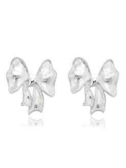 1 Piece IG Style Sweet Bow Knot Plating Sterling Silver Ear Studs -Cheap Jewelry Store 1666688754183704576
