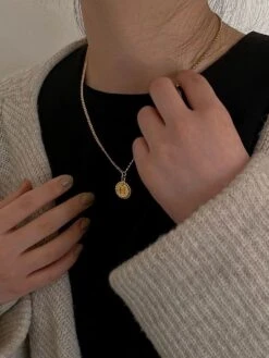 Retro Letter Sterling Silver Plating Pendant Necklace -Cheap Jewelry Store 1666688952976936960