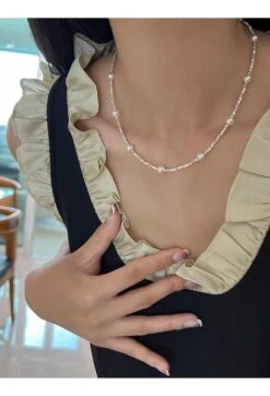 IG Style Elegant Round Sterling Silver Beaded Pearl Plating Necklace 12 IG Style Elegant Round Sterling Silver Beaded Pearl Plating Necklace -Cheap Jewelry Store 1666688981506592768