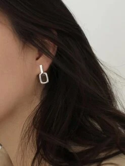 1 Pair IG Style Simple Style Solid Color Plating Sterling Silver 18K Gold Plated Earrings -Cheap Jewelry Store 1666689091145699328