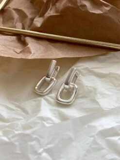 1 Pair IG Style Simple Style Solid Color Plating Sterling Silver 18K Gold Plated Earrings -Cheap Jewelry Store 1666689091716124672