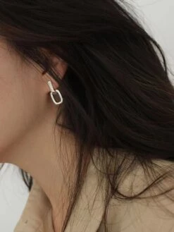 1 Pair IG Style Simple Style Solid Color Plating Sterling Silver 18K Gold Plated Earrings -Cheap Jewelry Store 1666689094106877952