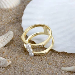 Elegant Geometric Sterling Silver Plating Inlay Freshwater Pearl Zircon Rings -Cheap Jewelry Store 1666689408230887424