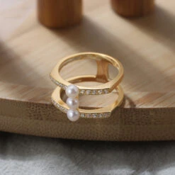 Elegant Geometric Sterling Silver Plating Inlay Freshwater Pearl Zircon Rings -Cheap Jewelry Store 1666689415763857408 1