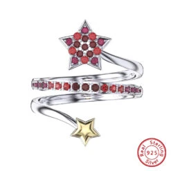 Elegant Star Sterling Silver Plating Inlay Zircon Rings -Cheap Jewelry Store 1666689442443825152