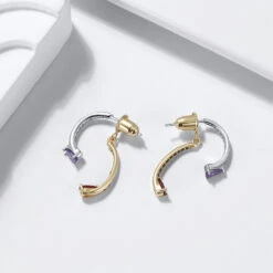 1 Pair Elegant Geometric Plating Inlay Sterling Silver Zircon Ear Studs -Cheap Jewelry Store 1666689469450948608